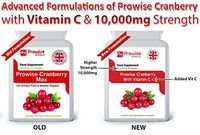 Cranberry Double Strength 10,000mg 90 Tablets with Added Vitamin C - High Strength Daily Supplement – UK Manufactured to GMP Guaranteed Quality–Suitable for Vegetarians & Vegans by Prowise Healthcare