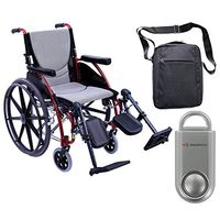Karman S-Ergo 115 Ultra Lightweight Ergonomic Wheelchair | Seat Size 18" X 17" | Upgraded to Elevating Legrests | Fixed Wheels and Mag Wheels in Red & Free Silver Safety Alarm!