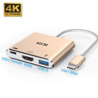 USB C Adapter, ICZI USB Type C to 4K HDMI Adapter with 3.0 USB Port and Type C 3.1 Charging Port for MacBook,ChromeBook Pixel,Hp Spectre x360,Huawei Mate 10,Asus zenbook,Thunderbolt