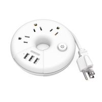 Travel Power Strip, NTONPOWER 3 Outlets 3 USB Portable Desktop Charging Station Short Extension Cord 15 inch for Office, Home, Hotels, Cruise Ship, Nightstand - White