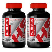 Immune Support Herbs - ACAI Berry 1200 MG - Super ANTIOXIDANT - acai Fiber Powder Capsules - 2 Bottles (120 Capsules)