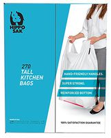 Handle Trash Bag, Hippo Sak® with Power Strip, 13 Gallon Tall Kitchen, 270 Count