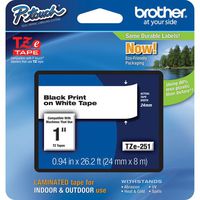 Brother P-Touch PT-2600 Label Tape (OEM) 1" Black Print on White