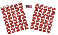 Made in USA! 100 Country Flag 1.5" x 1" Self Adhesive World Flag Stickers, Two Sheets of 50, 100 Sticker Flags Total (Bermuda)