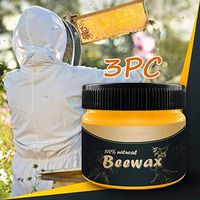 Wood Seasoning Beewax, HSada 4 Pcs/3 Pcs Natural Traditional Furniture Care Beewax Home Cleaning Waterproof and Wear-Resistant Beeswax (S)
