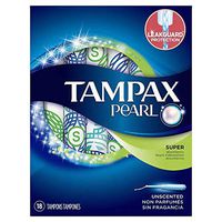 Tampax Pearl Super Uns Size 18ct Tampax Pearl Super Unscented 18ct