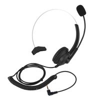 H300 Microphone Headset Noise Cancelling Corded Telephone Call Center Headset with 4 Connectors for Landline Mobile Phones PC Games Comfortable Wearing(2.5mm Plug)