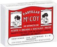 Pastillas McCoy Cod/Fish Liver Oil Extract Tablets 100 ea (Pack of 4)