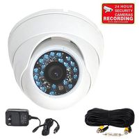 VideoSecu Dome Security Camera Built-in 1/3" Sony CCD CCTV Infrared Day Night Vision Outdoor 600TVL High Resolution Wide Angle Camera with Power Supply and Camera Cable WA6