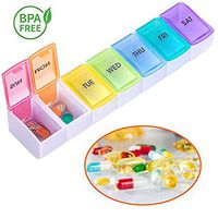 Weekly Pill Organizer BPA Free Travel 7 Days Medicine Box Compact Pill Case Organizer for Hold Vitamins, Cod Liver Oil, Supplements and Medication (Detachable)