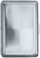 Silver Angles Compact (7 100s) Metal-Plated Cigarette Case & Stash Box