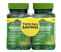 Finest Nutrition Melatonin 10 mg with Lemon Balm Twin Pack 60.0 ea x 2 Pack