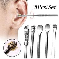 Kindsells 5Pcs Earwax Removal Tools,Stainless Steel Double Helix Earwax Removal Tool Set Individual Health Care Earwax Removal