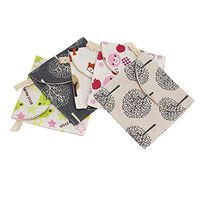AUEAR, 5 Pack Sanitary Napkins Cotton Storage Bag Cute Cartoon Organizer Holder Bags for Women and Girls