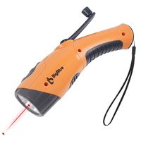 Mini Hand Crank Flashlight Radio, BigBlue Laser Flashlight with 3 high-luminance LEDs, Emergency Radio with AM/FM, SOS Alarm, 450mAh Battery Charger, Laser Pointer, Emergency Tool 6-in-1 for Survival