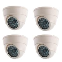 LRY Dummy Fake Security Camera 4 Pack (YRXHL01) with Realistic Look Recording Blinking Red LED Light and Warning Security Alert Sticker Decals Indoor and Outdoor Use, for Homes & Business ...