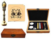 MNYR Capricorn Constellation Wax Seal Stamp Wood Box Bronze Metal Peacock Handle Melting Spoon Candle Wedding Invitation Gift Card Stationary Custom Logo Wax Seal Sealing Stamp Stick Kit