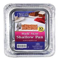 Nicole Home Collection 10 Count Half Size Shallow Aluminum Pan, Silver