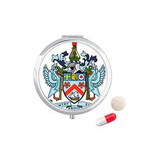 Saint Kitts and Nevis National Emblem Travel Pocket Pill case Medicine Drug Storage Box Dispenser Mirror Gift