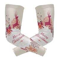 LEVEIS Christmas Deer Arm Sleeves UV Protection for Men Women Sunblock Protective Gloves Running Golf Cycling Driving Long Arm Cover 1 Pair