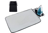 Acmebon Portable Ironing Mat with Heat Resistant Silicone Iron Rest Pad, Thick Large Travel Ironing Blanket Silver