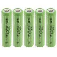 5x 1.2V NIMH AAA 800mAh Rechargeable Button Top Batteries for use with pagers, medical instruments