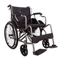 Manual Wheelchair ? Portable Folding Medical Assistance Comfortable Armrest Swing Leg Rest 110Kg? with Commode Self-Propelled Wheelchairs