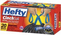 Hefty E86725 20 Count 33 Gallon Cinch Sak Large Trash Bags