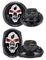 2) Boss SK653 6.5" 350W + 2) SK693 6x9" 600W 3-Way Car Coaxial Audio Speakers