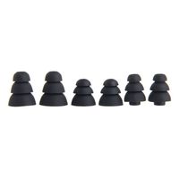 SELFON 3 Pairs (S/M/L) 3-Layer Silicone In-Ear Earphone Covers Caps Replacement Earbuds -Black