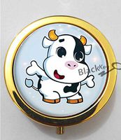 BlackKey Cow Animal 3-Compartment Decorative Pocket Gift Box Case Organizer for Pill, Color 2 -1473