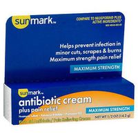 Sunmark Antibiotic Cream Plus Pain Relief - 0.5 oz, Pack of 2