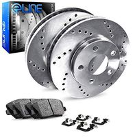 For 2005-2006 Porsche Cayenne Rear Drilled Brake Rotors Kit + Ceramic Brake Pads