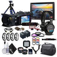 Canon VIXIA HF G21 Full HD Camcorder 2404C002 - Professional Bundle - with Monitor, Mic, 2 Extra Batteries, Pro Headphones, Case, Led Light, Filter Set, and Much More.