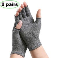 ZZYYZZ Arthritis Hand Compression Gloves, Fingerless Hand Gloves Joint Pain and Carpal Tunnel Relief,for Men and Women (2 Pairs),M
