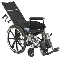 Drive Medical Viper Plus GT Full Reclining Wheelchair, Detachable Full Arms, 20" Seat