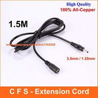 Calvas 2PCS 1.5M/5ft 3.5mm1.3mm F/M DC Plug Power Adapter Extension Cable Cord for Foscam IP Camera Monitor