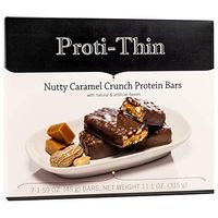 Proti-Thin Nutty Caramel Crunch Protein Bar, 15g Protein, Low Carb, Low Fat, Low Calorie Diet Bar, Gluten Free, KETO Friendly, Ideal Protein Compatible, 7 Count Box