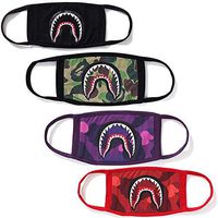 4 Pcak Shark Face Mask Bape Cotton Fashion Anti-dust Half Face Mouth Masks