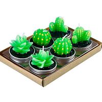 MoGist 6Pcs Simulation Cactus Shaped Plant Candles Romantic Home Decoration(Random Mix)