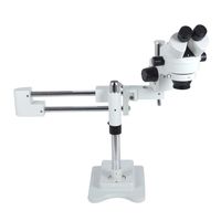 0.7-4.5X Zoom Objective, 3.5X-90X Magnification Trinocular Stereo Microscope with Table Pillar Stand WF10X/20 Eyepieces Includes 0.5X and 2.0X Barlow Lens