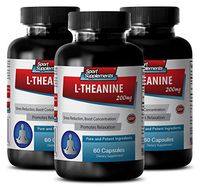 Theanine Black Tea - L Theanine 200mg - Wakeful Relaxation (3 Bottles - 180 Capsules)