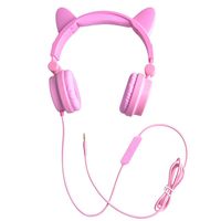 nikolpHSW (Clearance Sale) 2020 Wireless Bluetooth Headphones, Women, Cute, Foldable Cat Headset Led Music Lights Sports Headphones Flashing for Girls Kids (Pink)