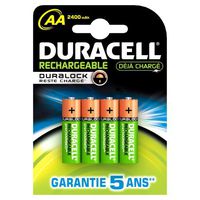Duracell Pre Charged Rechargeable 2400mAh AA Batteries-Pack of 4