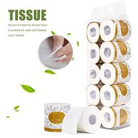 AWITRUE 10 Rolls Toilet Paper 3-ply Bath Tissue Bathroom White Soft Bathroom Tissue Paper for Home Hotel Public