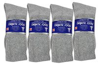Different Touch 12 Pairs Physician Approved Therapeutic Loose Fit Diabetic Socks (Grey/Crew, 13-15/ Fit Men's Shoe 9-14)