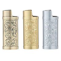 3 Pieces Lighter Case Sleeve Holder Cover Fit for Mini BIC Lighter J5,Bronze + Silver + Golden