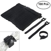 Tinksky Nylon Cable Ties, 6 Inch Fastening Cable Ties with Reusable Hook and Loop Strap Cable Ties for Organizer Fastening - 100 Pack (Black)