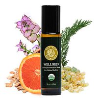 Organic Wellness Essential Oil Blend, 100% Pure Non-GMO USDA Certified Organic - 10ml Pre-diluted Roll-on | Boost Your Immunity and Overall Health