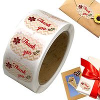 Thank You Stickers,600pcs Adhesive Label Stickers,Roll Round Sticker, Decorative Sealing Labels Coated Paper Adhesive Stickers for Weddings Birthday Business Christmas Gifts Boutique Bags Merchandise